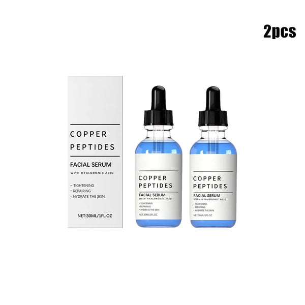 Copper Peptide Serum Anti Wrinkle Remover Antioxidant Tighten Skin Barrier Repair Deep Hydration Hyaluronic Acid Face Serum