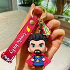 Marvel cartoon Avengers cute silicone doll keychain Spiderman Iron Man Captain America Hulk Thor Batman school bag pendant