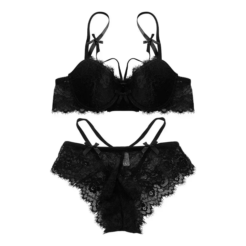 YUQI Alluring Japanese Lolita Lingerie Set Sweet Tea Mousse Bra & Knickers Lace Suspenders Free Shipping Bridal Valentine Main image