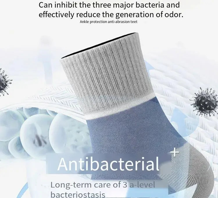 Men's 100% Cotton Casual Socks for Spring and Summer, Men's Antibacterial & Deodorant Business Socks, High-Quality Sports Socks
