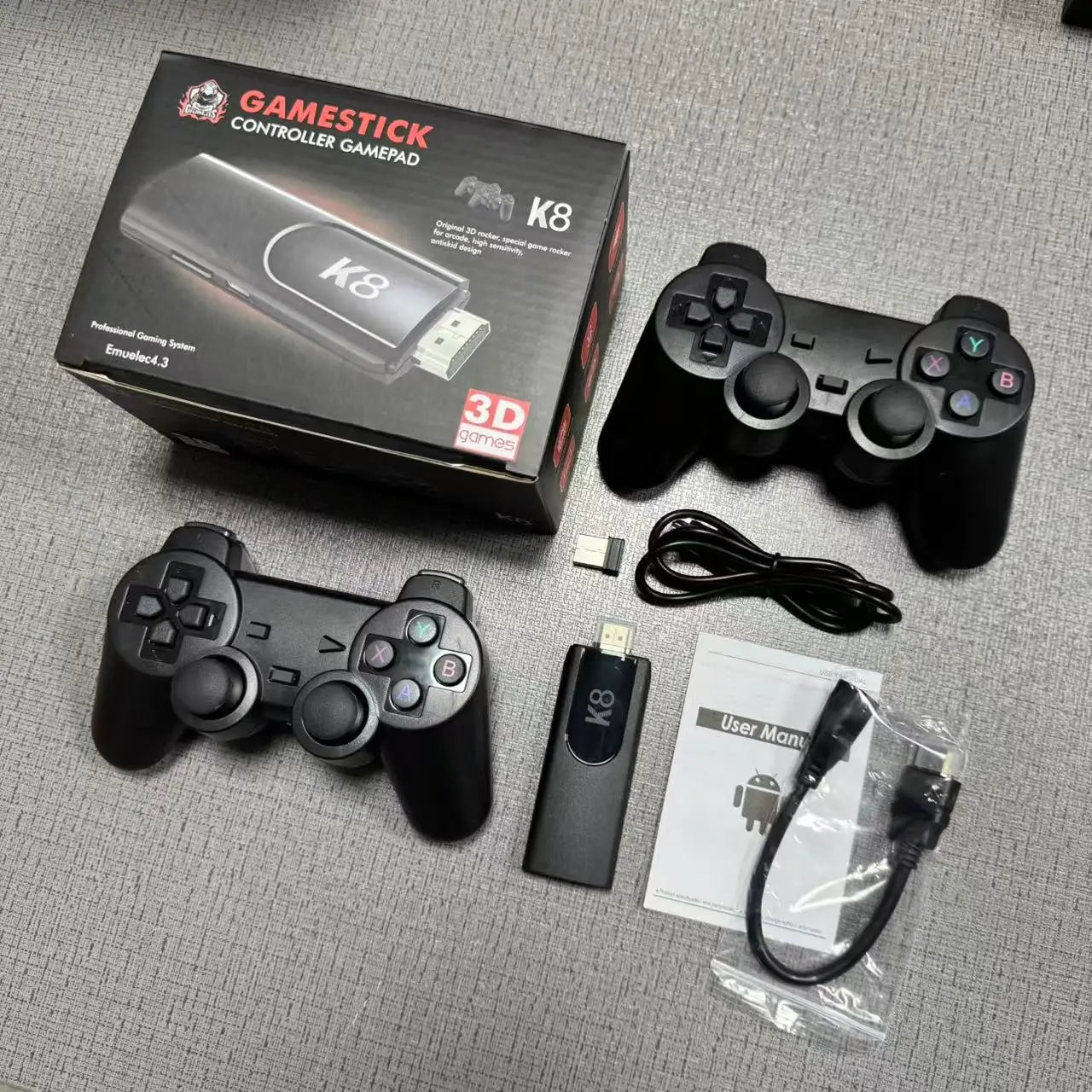 TV Game Stick K8 HD Retro Video Game Console 40000+ Games Double Wireless Controller Home 3D Games 40+ Emulator For Gifts Main image