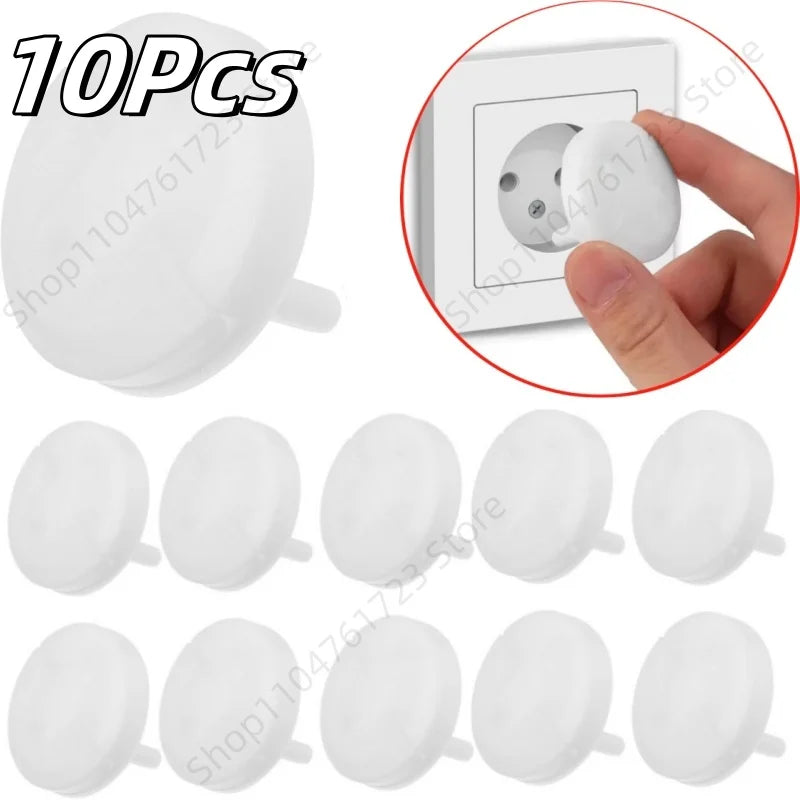 10Pcs White Electrical Safety Socket Protective Cover Baby Care Safe Guard Protection Anti Electric Shock Rotate Protectors Main image
