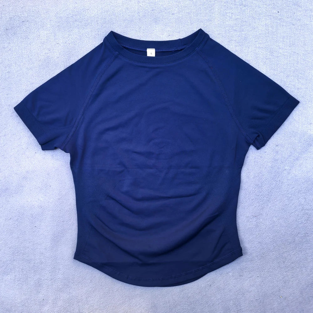 Seamless Yoga Top for Women Short Sleeve Gym Crop Top Light Weight Yoga Shirts Fitness Gym Shirts Stretchy Sports Shirts