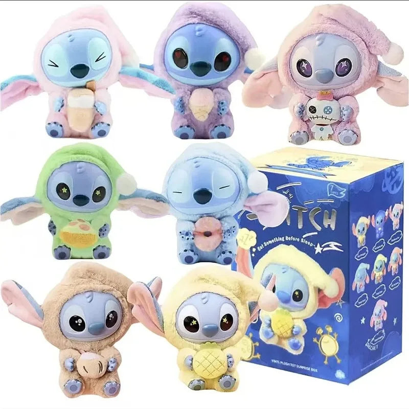 2025 Sales Stitch Blind Box Bag Eat Some Thing Before Sleep Series Vinyl Pendant Cute Doll MysteryBox Fluffy Doll Surprise Gift