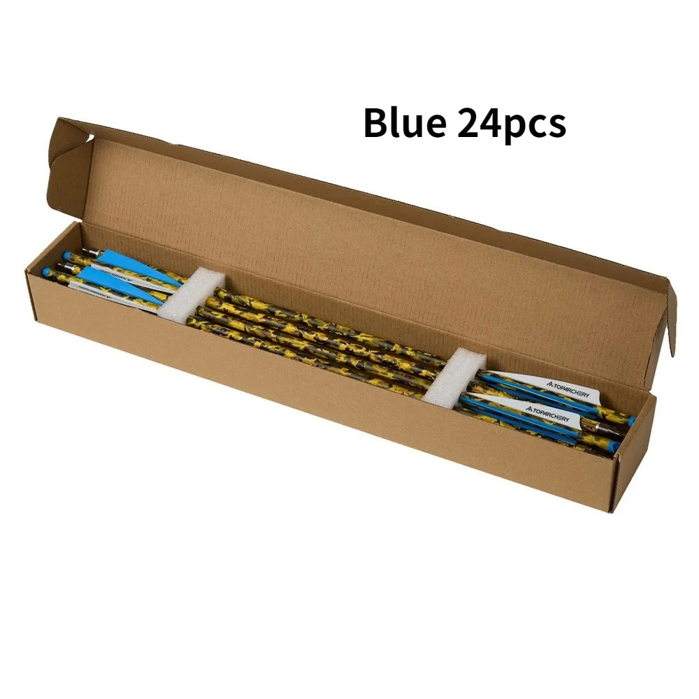 6/12/24pcs 20'' Archery Crossbow Bolt Carbon Arrow with 4-inch Feather ID7.6mm  Outdoor Hunting Sports Practice Crossbow Arrows