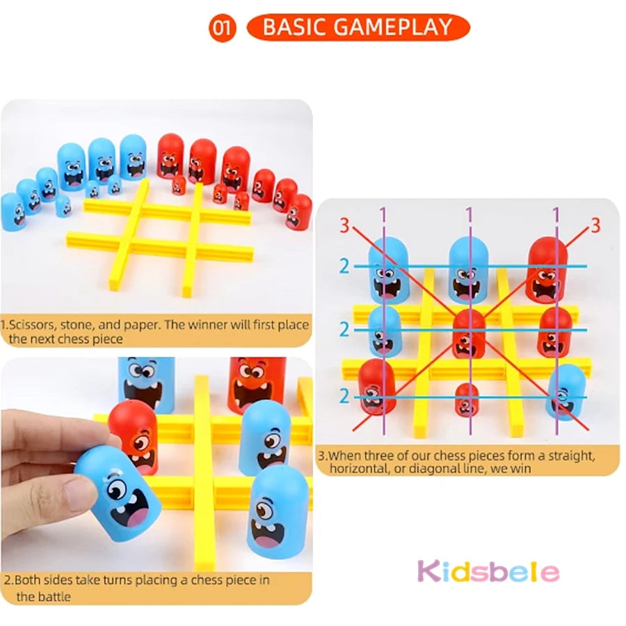 Table Board Toy Tic Tac Toe Big Eat Small Logical Thinking Training Game Parent-Child Interactive Family Game Kid Christmas Gift