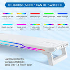 RGB Light Effect Rechargeable Desktop Monitor Height Stand 3 USB 2.0 Port Universal Laptop Storage Rack With Wireless Charging