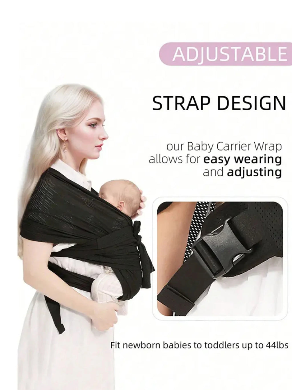 Adjustable Newborn Baby Sling Soft Breathable Air Mesh Carrier Infant Wrap Hipseat Gridding Cloth Wrap for Comfortable Wearing