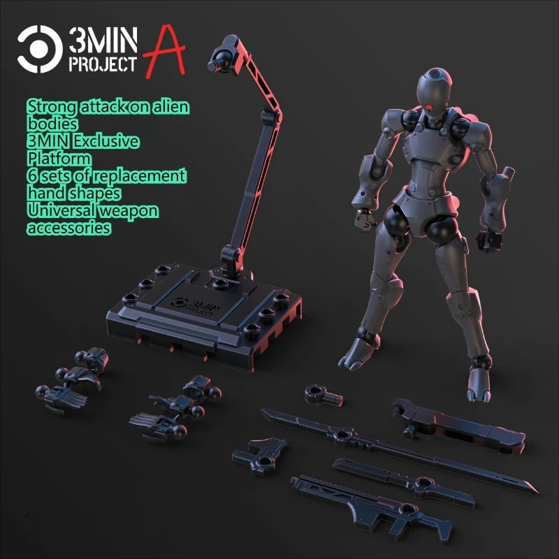 SHEIK MAINLAND 3MIN PROJECT A 3.75inch Super Movable Humanoid Body Strong Attack Alien Figure Assembly Model Toy Collection Gift Secondary image