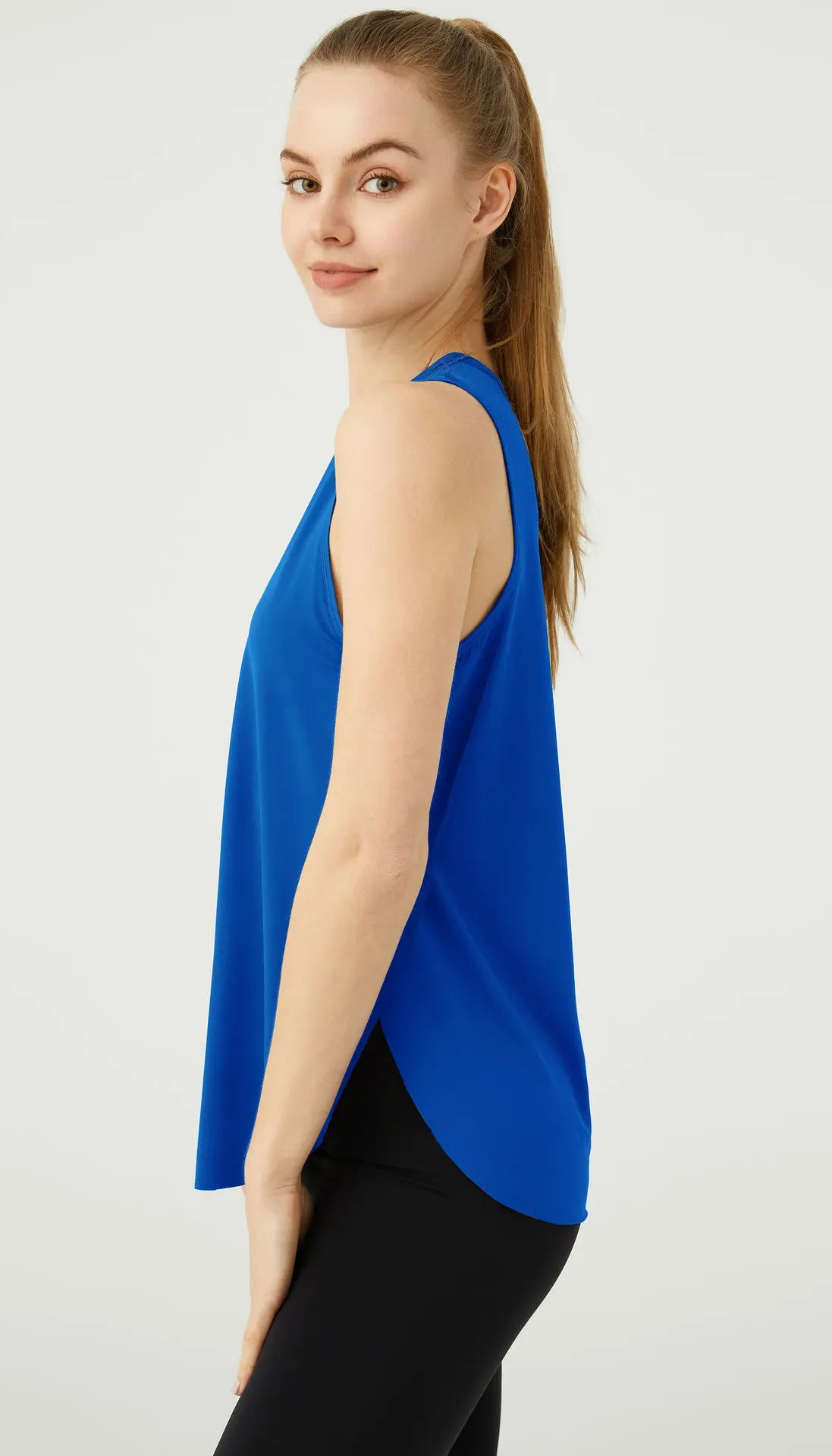 WANAYOU Sleeveless Women Yoga Shirts Quick Drying Sports Tank Tops Workout Running Vest Breathable Round Neck Gym Shirts