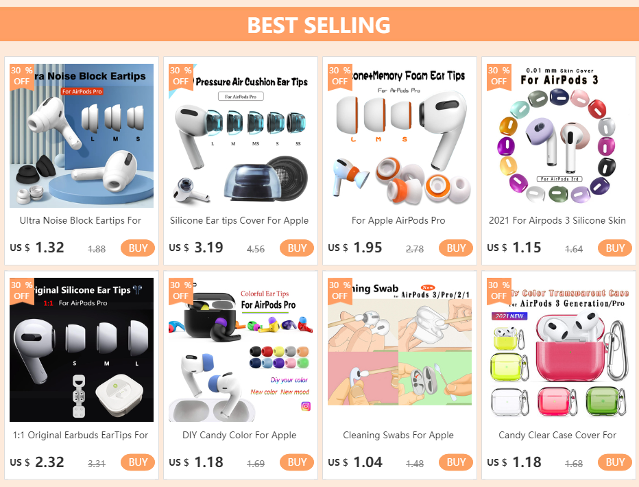 1:1 Original Earbuds EarTips For Apple Airpods Pro 2 Ear Tips For AirPods Pro Earphone Accessory For AirPod Pro Replacement Tips