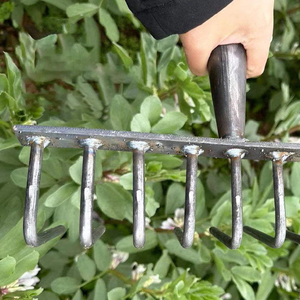 Weeding Hoe Rake 4/7/9/12 Teeth Farm Tool Weeding Scarifier Artifact Agricultural Nail Harrow Carbon Steel Garden Weeding Tools