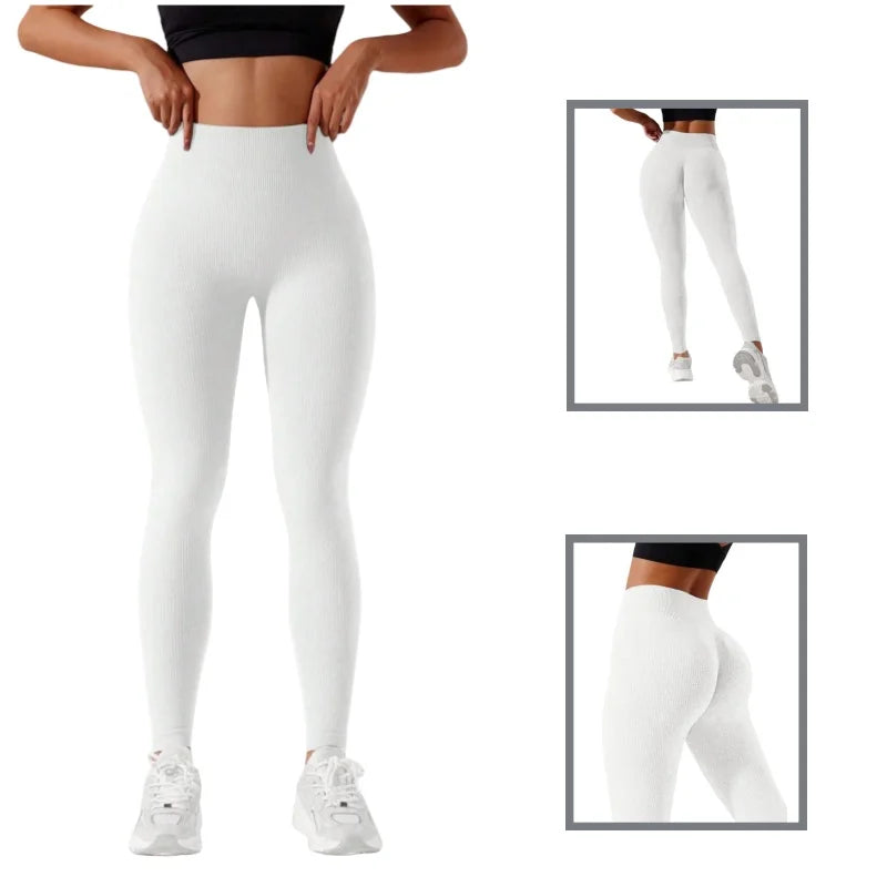 Women's High-Waisted Seamless Leggings, Quick-Dry Breathable Fabric, Four-Way Stretch Sporty Style for Yoga Cycling Running Main image