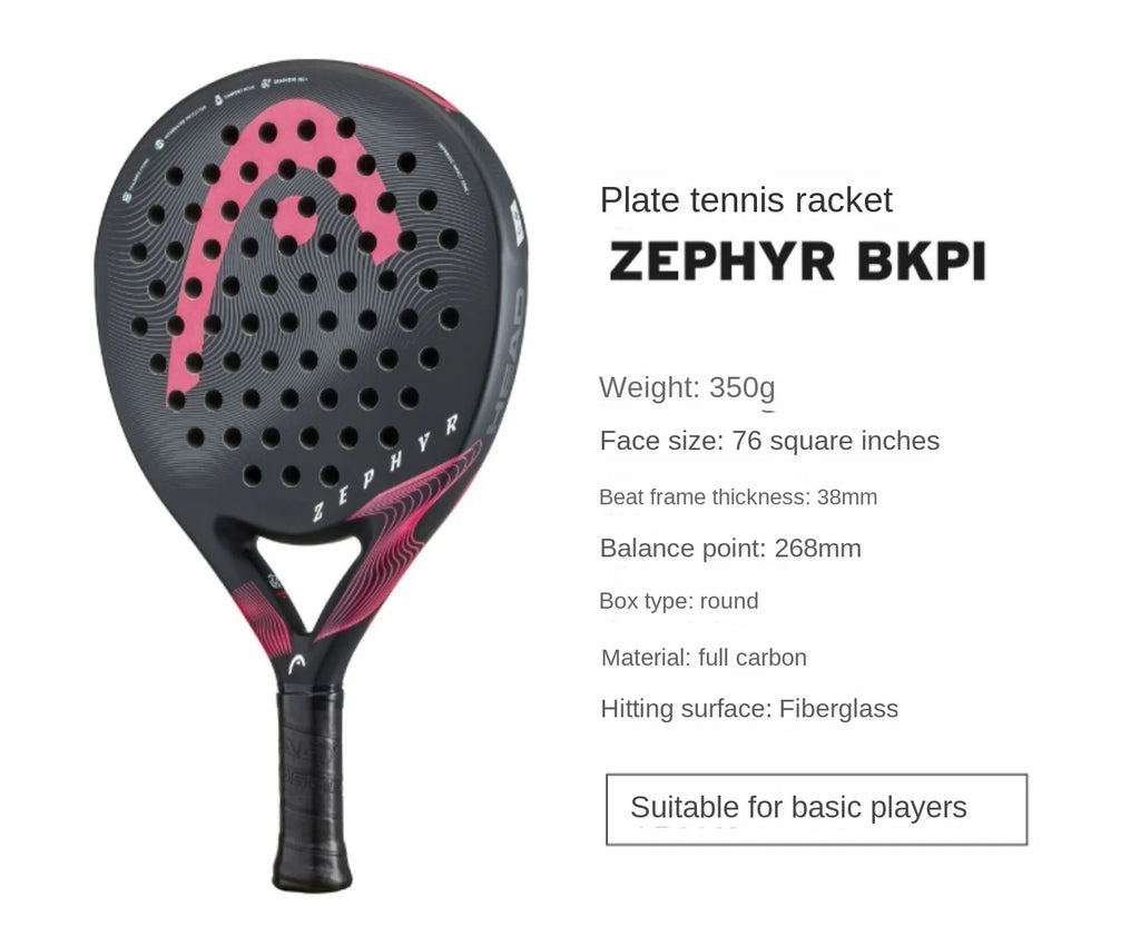 Genuine HEAD Tennis Padel Rackets ZEPHYR Series Carbon Fibre EVA Memory Flex Foam Core Padel Tennis Racquets Lightweight