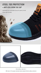 Work Safety Shoes Summer Breathable Men Air Cushion Work Protective Sneakers Anti-Puncture Work Shoes Male Steel Toe Shoes