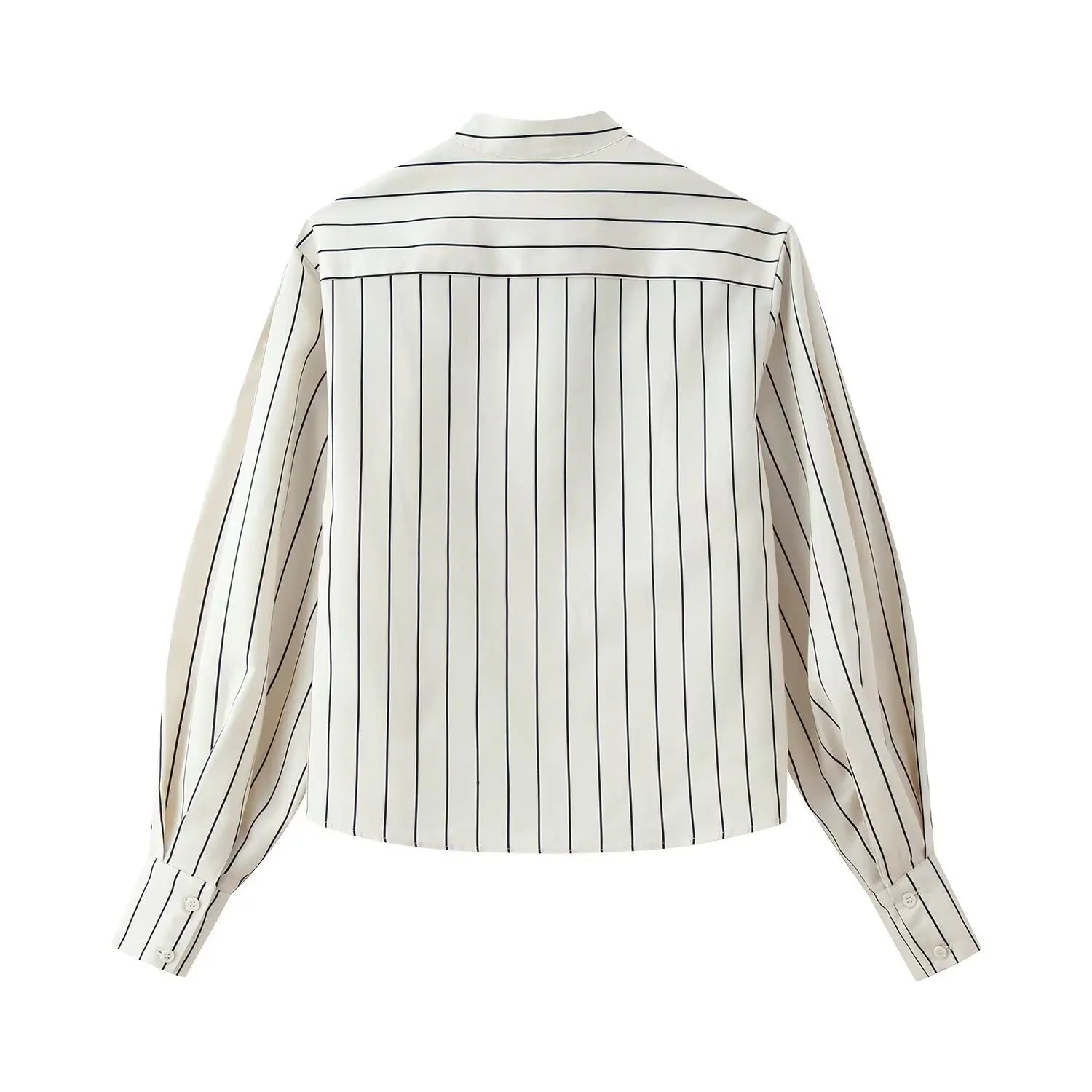 HH Women 2026 New Fashion Versatile Beige Striped Puffy Sleeve Shirt+High Waisted Loose Pleated Casual Long Pants Two Piece  Set
