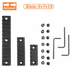Hunting Tactical Picatinny Rail 3-13Slots 20mm Aluminum Rail Adapter Mount for Keymod / M-LOK System Handguard Scope Mount Base