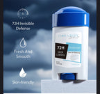 72-Hour Long-Lasting Deodorant Men，Aluminum-Free Fresh Scent，Pure Sport for Gym & Workout，Underarm Odor Body Remove，No Stains