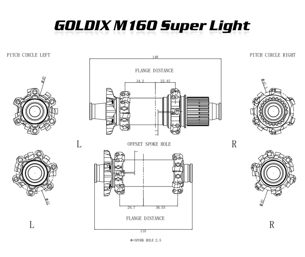 GOLDIX M160 Super Light MTB BOOST Hub Center Lock Disc 28H Ratchet 72T Mountain XD Bike Hub for Shimano SRAM 11 12 Speed