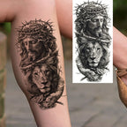 1 Sheet Realistic Jesus Holy Mother Pray Temporary Tattoos For Men Women Adults Long Lasting Waterproof Temp Fake Tattoo Sticker