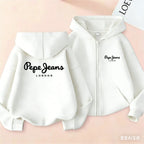 Fashion brand print Hoodies coat Children Zipper Tops Girl pink Boy black Kids Clothing Casual Spring Autumn Sweatshirts