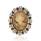 Vintage Victorian Design Queen's Cameo Brooch Pin, Antique Wedding Beauty Jewelry Gift, Elegant Style