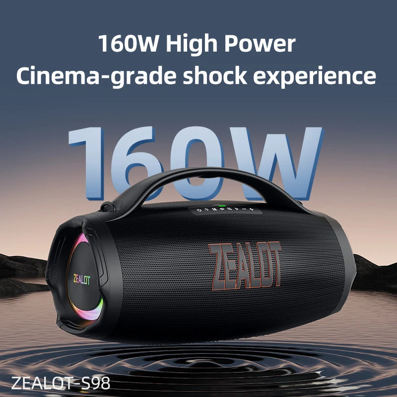 ZEALOT S98 160W Big Power Portable Bluetooth Speaker Wireless TWS Subwoofer Bluetooth Speaker Waterproof Mobile HIFI Quality Secondary image