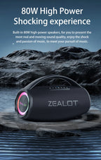 ZEALOT-S97 80W Portable Outdoor Bluetooth Speaker, HiFi Sound, Subwoofer, Dual Pairing, Fast Charging, 16000mAh Battery