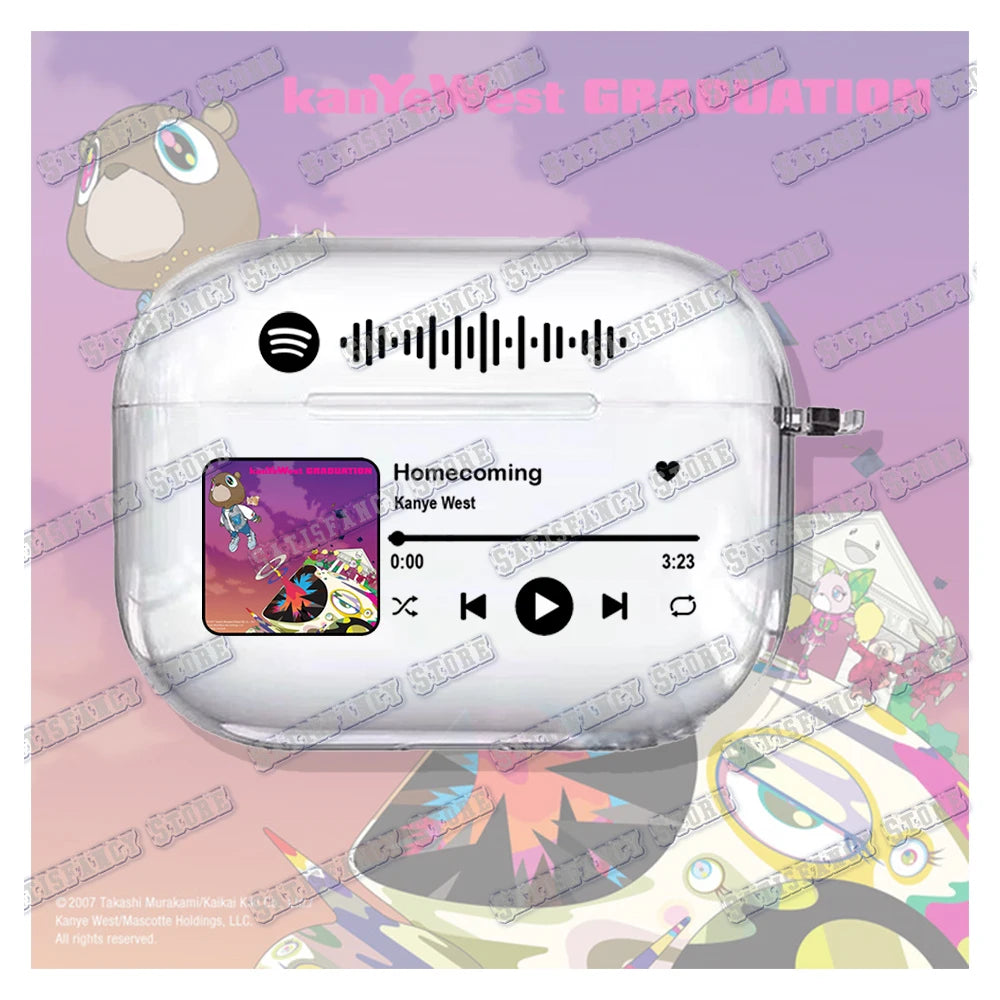 Creative Music Album Case for Airpod Pro2 1 2 3 4 Pro Rapper Kanye Wireless Headphone Cover for Air Pods 4rd Gen