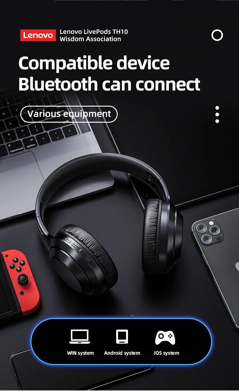 Lenovo Thinkplus TH10 TWS Stereo Headphone Low Latency With Long Endurance Gaming Bluetooth Earphones Music Headset with Mic