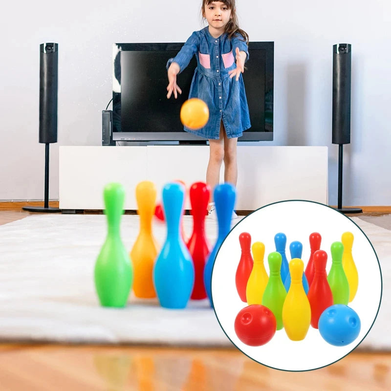 Kids Bowling Set Family Indoor Ball Party Game Sports Toys Balls Pins Bowling Toy Plastic Funny Bowling Set Children Game TMZ