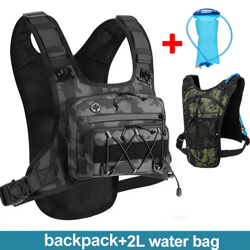 Running Chest Pack Hydration Vest For Cycling Hiking Bicycle Race Marathon Bag Men Women Sports Tactical Pouch Camping Backpack