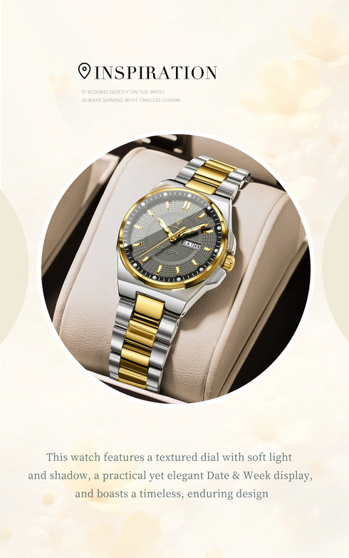 POEDAGAR Fashion Ladies Watch Top Elegant Week Date Woman Clock Quartz Stainless Steel Luminous Waterproof Women's Watches Reloj