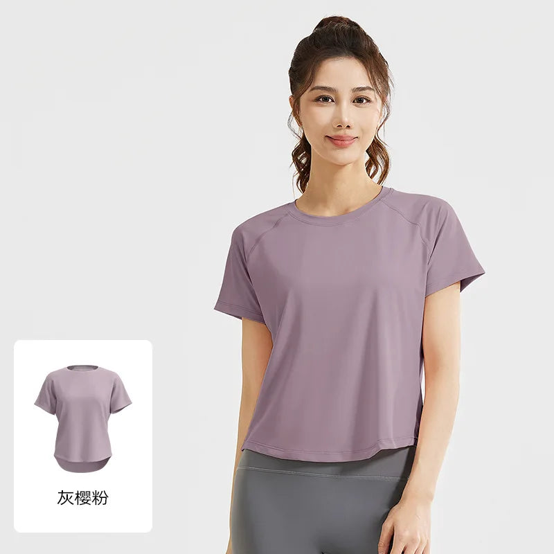STOUREG Women's Loose Mesh Sports T Shirt Quick Dry Short Sleeve Yoga T Shirt Pilates Running Sports Fitness Short Sleeve