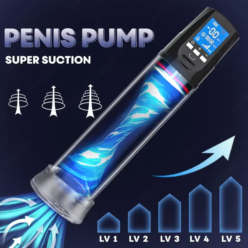 Automatic Penis Pump Suction Vacuum Male Masturbation Penis Extender Dick Erection Enhancement Trainer Adult Sex Toys