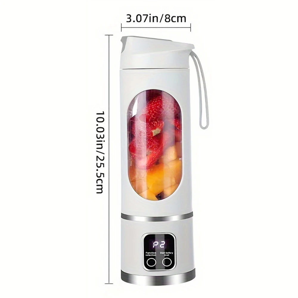 Portable Electric Juicer USB Charging Mini Wireless Juicer Bottle 450ml Cup Fruit Mixer Handheld Blender for Home Travel Office
