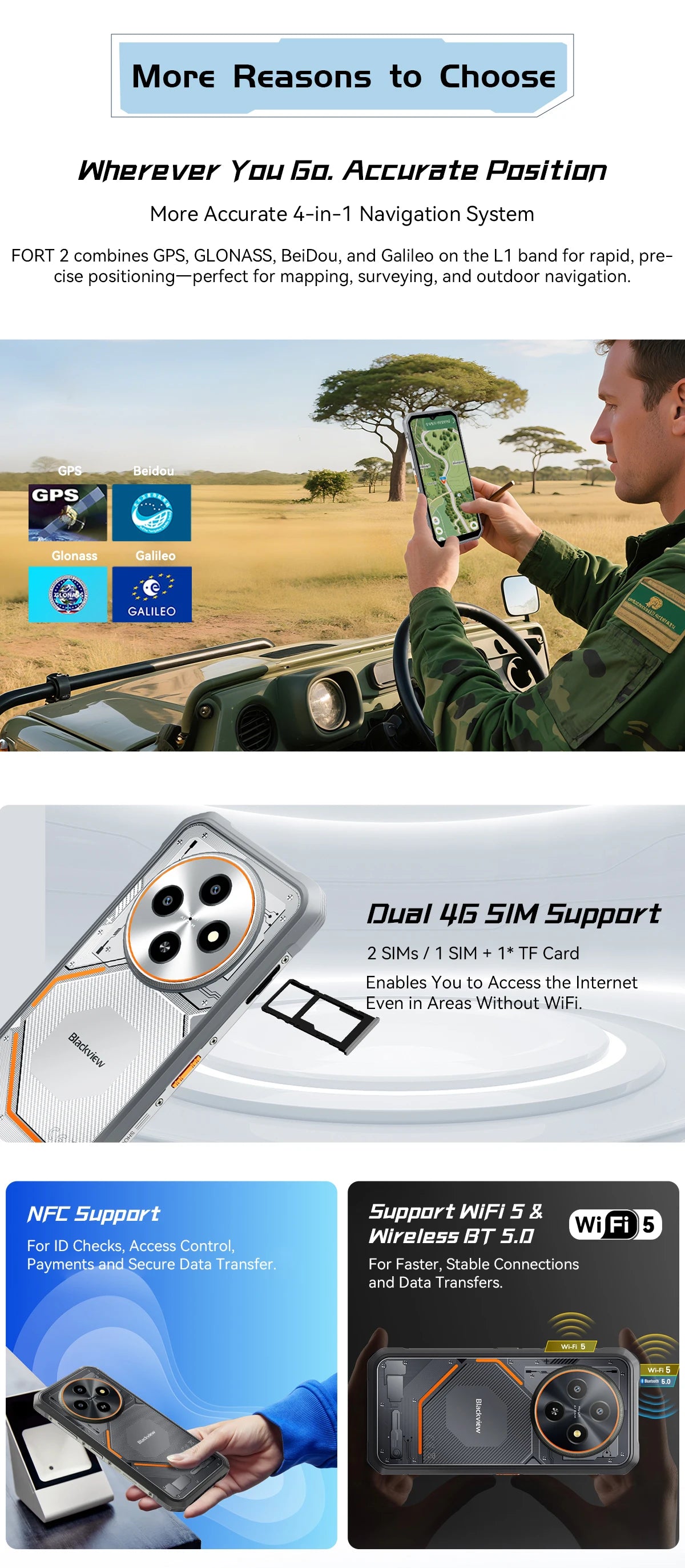Blackview FORT 2 Smartphone, 6.78" HD+ IPS Display,MediaTek Helio G81 Processor,5000mAh Battery,Outdoor Rugged Mobile Phone