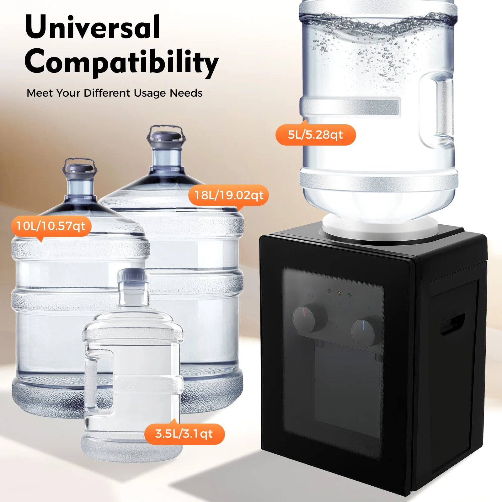 550W Portable Electric Hot and Cold Water Dispenser with Food-Grade Stainless Steel Inner Liner for Multiple Buckets Secondary image