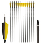 Toparchery 6/12/24pcs 33" Archery Pure Carbon Arrow ID6.2mm Spine 400 with 4'' Natural Feather for Outdoor Shooting Hunting