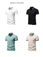 Summer men's POLO shirt fashionable ice silk quick drying short sleeved T-shirt solid color loose fitting business collar top