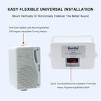 Herdio 3.5'' 2PCS Passive Outdoor Speakers Wired Waterproof 200W 3 Way Premium Mountable Wall Mount Speakers With Superior Sound