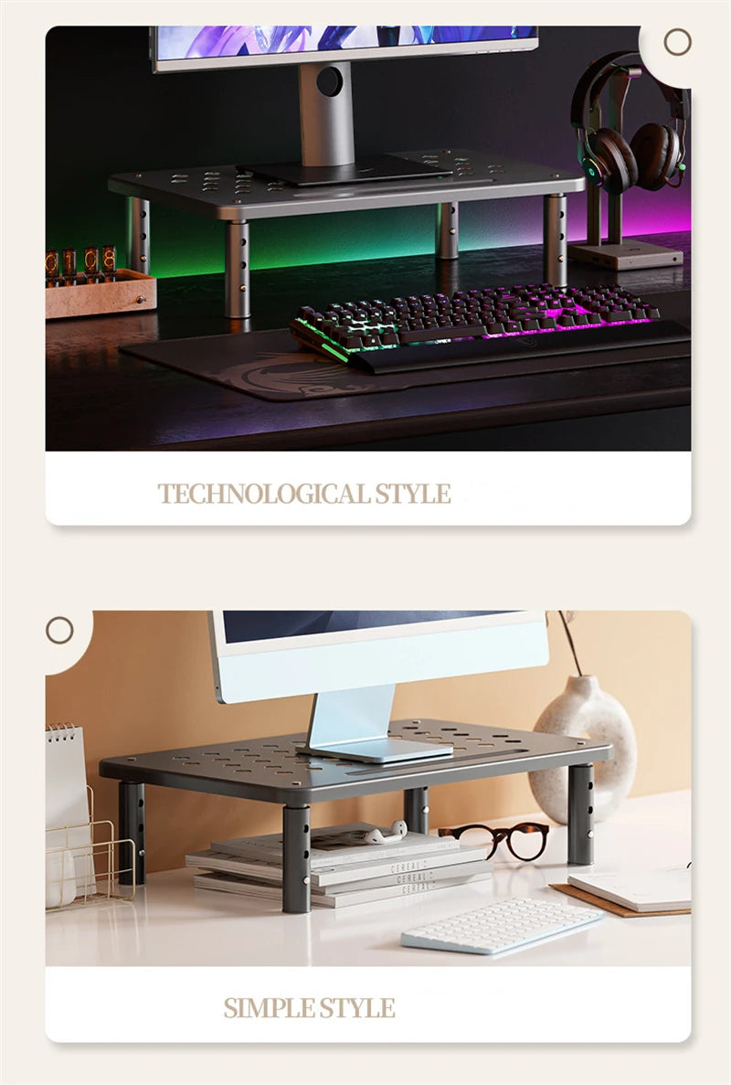 Adjustable Computer Monitor Stand Elevated view angle Computer Monitor Holder Stress Relief Desktop Creative Storage Rack Office