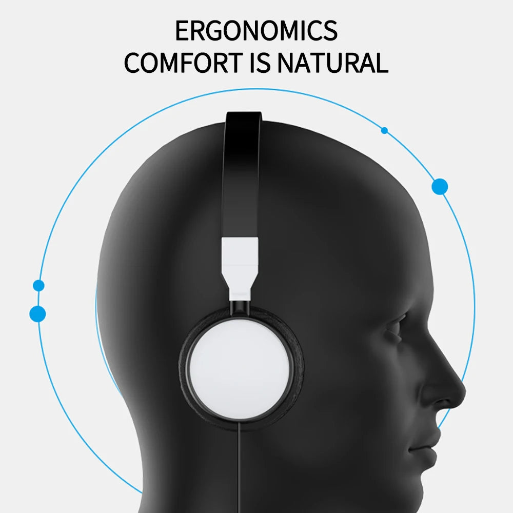 3.5mm Plug Wired Headphones Foldable Head Mounted Headset Earphone Headphones Stereo Foldable Sport Earphone for Phone/Tablet