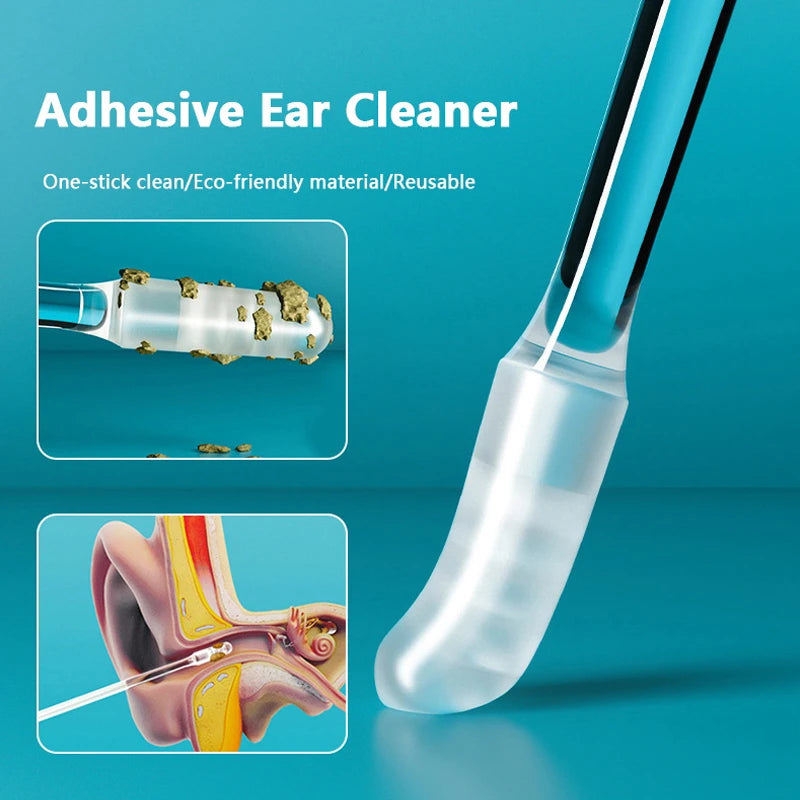 24Pcs Disposable Silicone EarWax Remover sticky ear pick For Kids Olders Adult S/L Ear Cleaner Reusable Adhesive Earpick