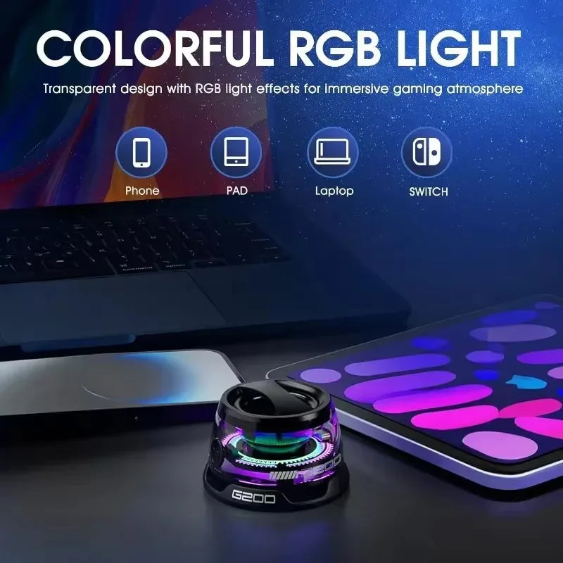 VIKEFON Portable Mini Bluetooth Speaker G200 RGB Lighting Magnetic Speaker BT5.3 Mini Sound Box 7 Hours Playback Phone Holder