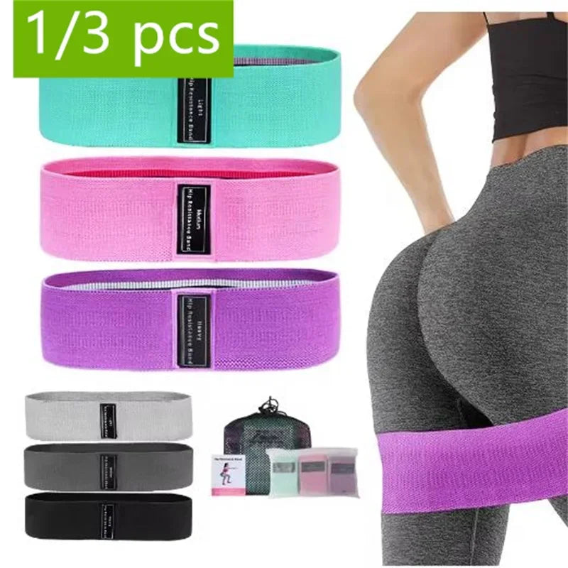 Fabric Resistance Hip Booty Bands Glute Thigh Elastic Workout Squat Circle Stretch Fitness Strips Loops Yoga Gym Equipment 3Pcs Main image