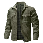 Men's Jackets Spring Flannel Lined Shirt Coat Shacket Casual Snap Button Overshirt Western Cowboy Style High Quality Top US Size