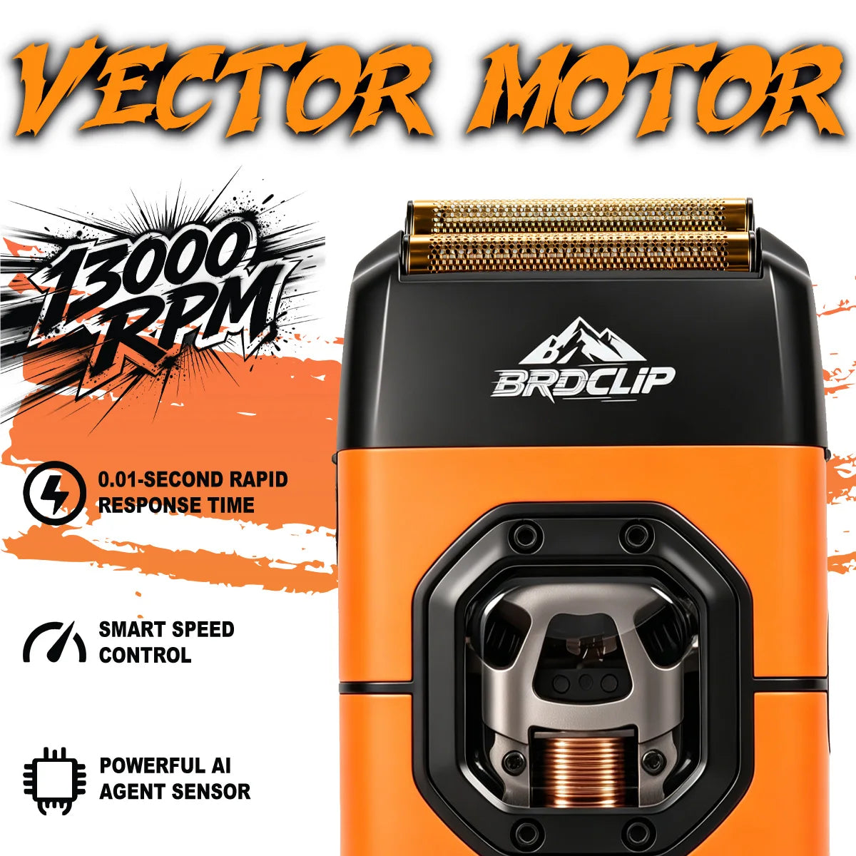 New Professional BRDCLIP Salon Barber Kit vector motor Hair Clipper 7800-13000RPM Trimmer 8000-13000RPM Metal body 2603 Shaver