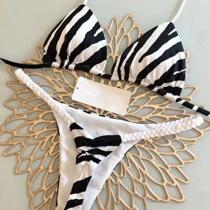 New Bikini Women Swimsuit Beach Vacation Swimwear Leopard Printed Sexy Bikini Set Beachwear Swimsuit Thong Bathing Suit Biquinis