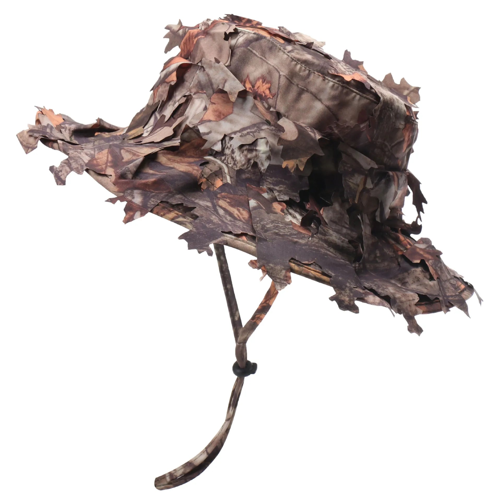 Men's Camouflage Boonie Hats 3D Leaves Camo Tactical Cap Ghillie Caps Hunter Sniper Hats Fishing Sunshade Hunting Accessories